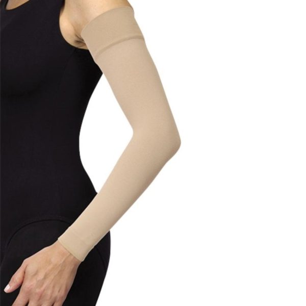 Bella Strong Natural 20-30 mmHG Compression Arm Sleeves With Silicone Band, Long