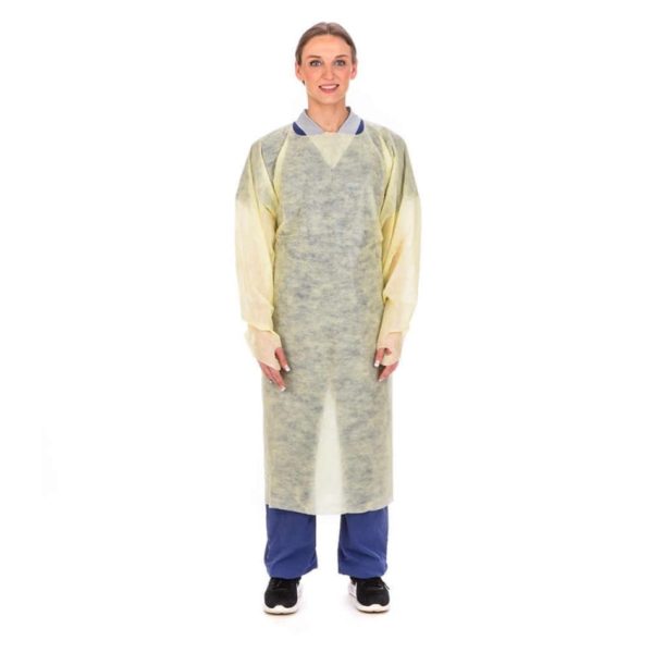 Over-The-Head Spunbond Protective Gown