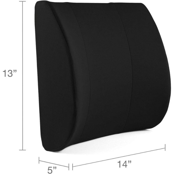 DMI Standard Lumbar Cushion with Strap, Black, 14" x 13" - Image 2