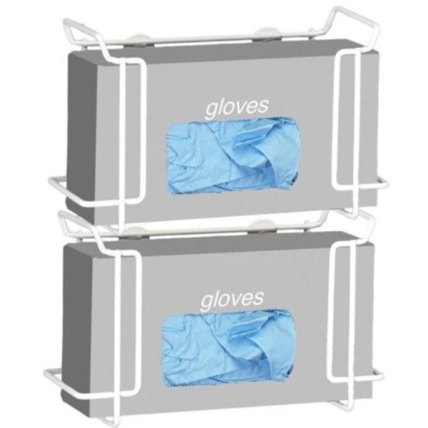 Double Wire Glove Box Dispenser, White