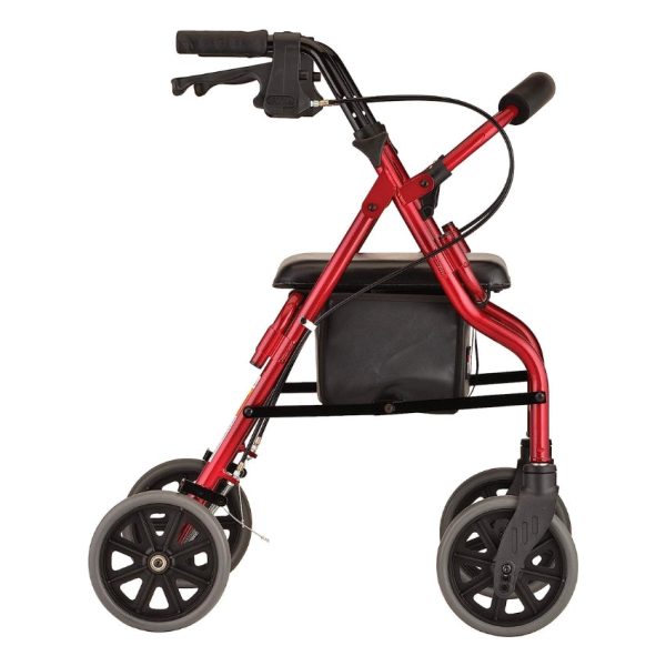 Zoom Rollator Walker with Seat Height, Red, 20" - Image 4