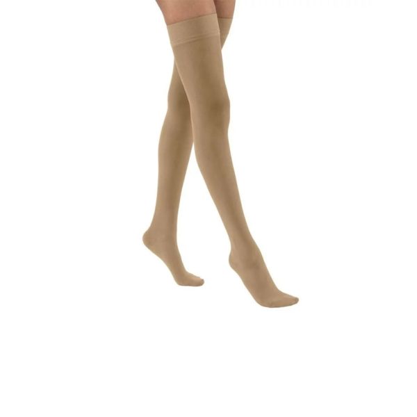 Opaque Thigh High Closed Toe Stockings, 15-20 mmHG, Espresso