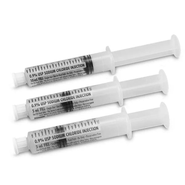 IV Flush Syringe USP Normal Saline 10 mL in a 12 mL Syringe.