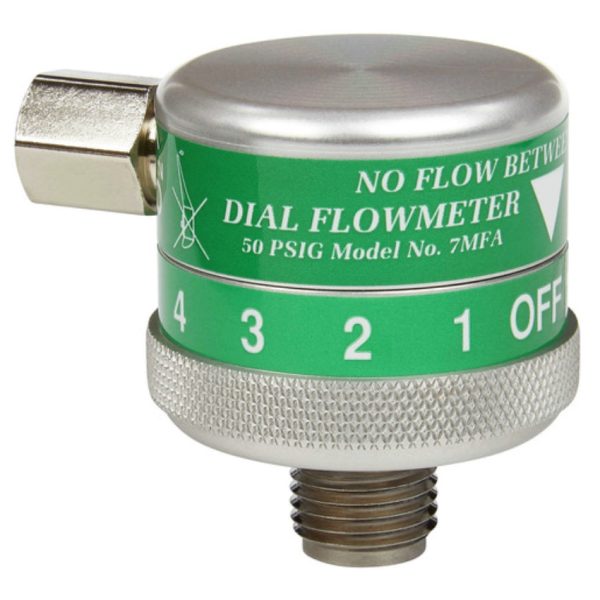 Oxygen Flowmeter, Chrome, Low Flow, 0-200cc