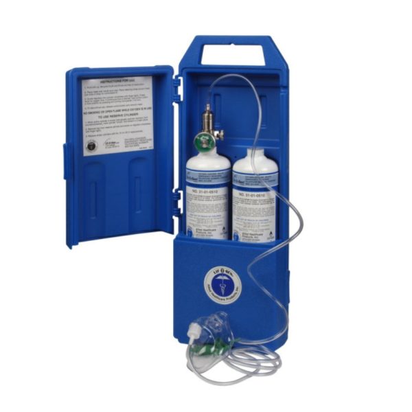 Portable Emergency Oxygen Unit With Cylinder Mask and Regulator