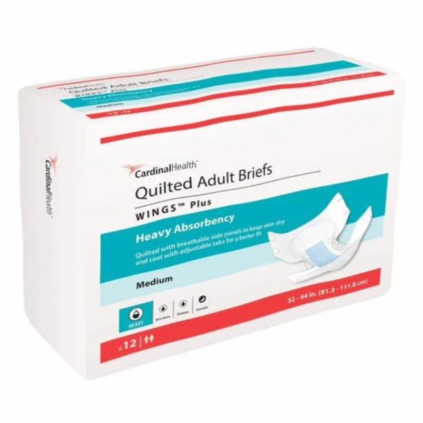 Wings™ Plus Quilted Adult Briefs, Medium - Heavy Absorbency